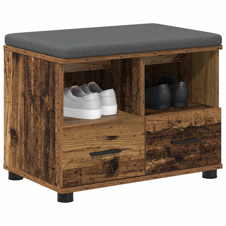 Halbank Oudhout 60 x 38 x 46 cm Spaanplaat en Bekledingsstof