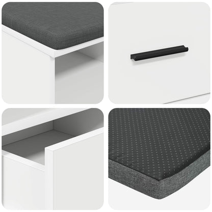 Halbank Wit 80 x 38 x 46 cm Spaanplaat en Bekledingsstof