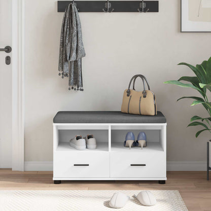 Halbank Wit 80 x 38 x 46 cm Spaanplaat en Bekledingsstof