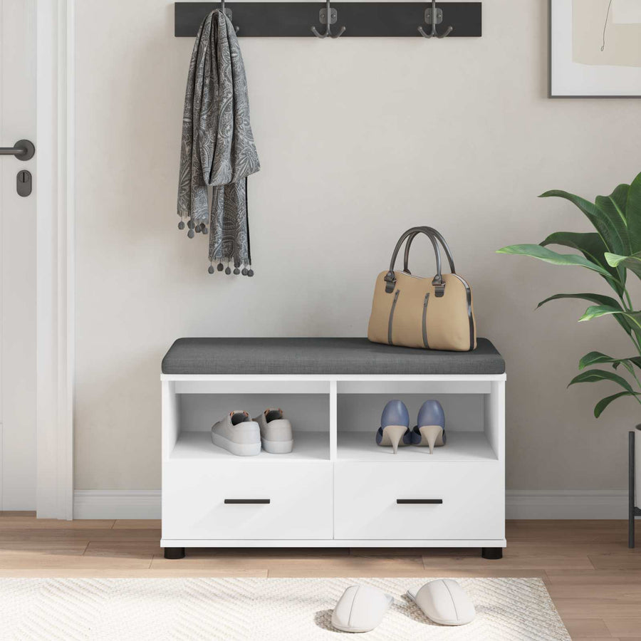 Halbank Wit 80 x 38 x 46 cm Spaanplaat en Bekledingsstof