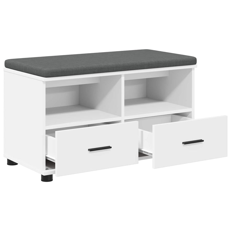 Halbank Wit 80 x 38 x 46 cm Spaanplaat en Bekledingsstof