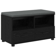 Halbank met kussen met lade Zwart Eiken 80 x 38 x 46 cm