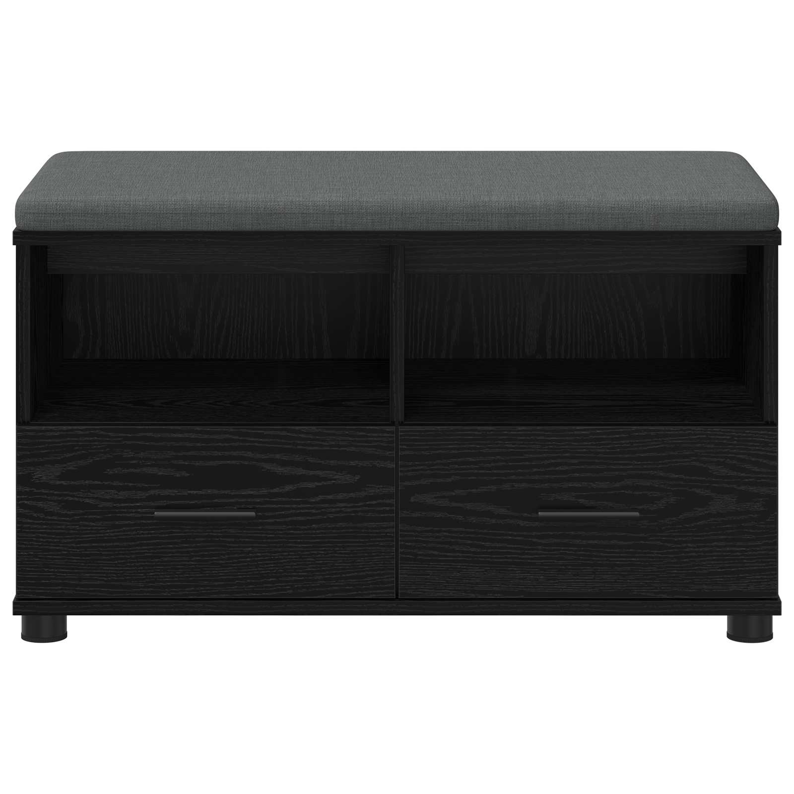 Halbank met kussen met lade Zwart Eiken 80 x 38 x 46 cm