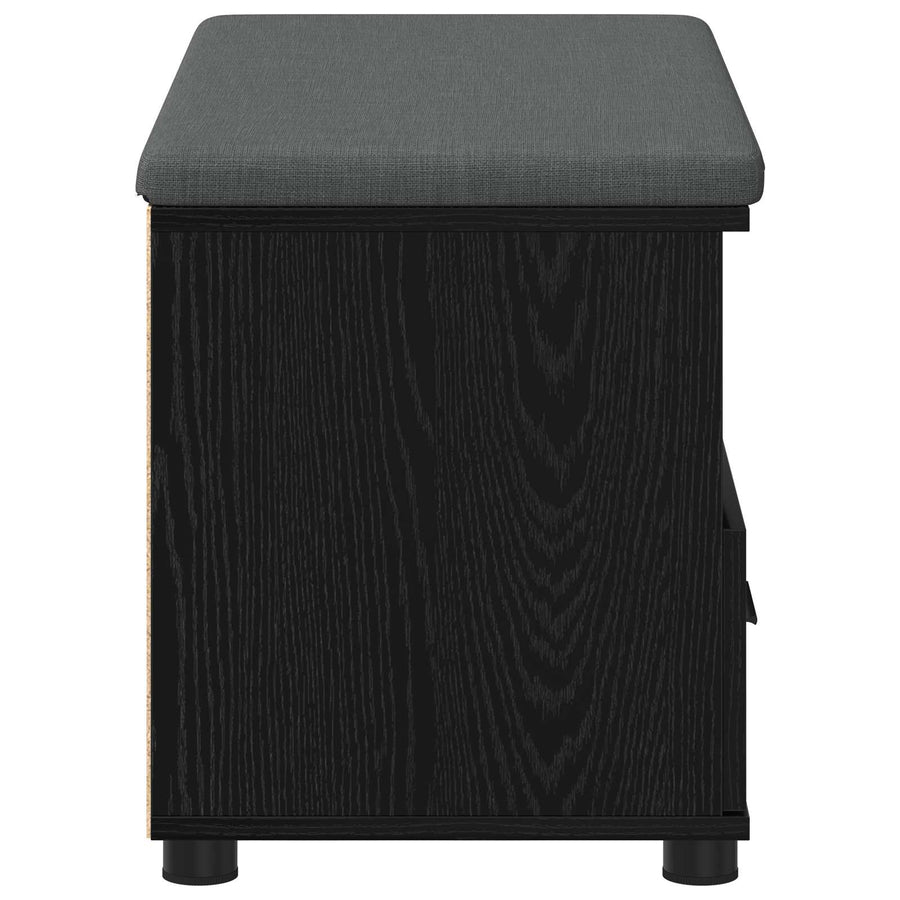 Halbank met kussen met lade Zwart Eiken 80 x 38 x 46 cm