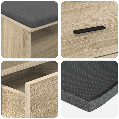 Halbank met kussen met lade Sonoma Eiken 80 x 38 x 46 cm