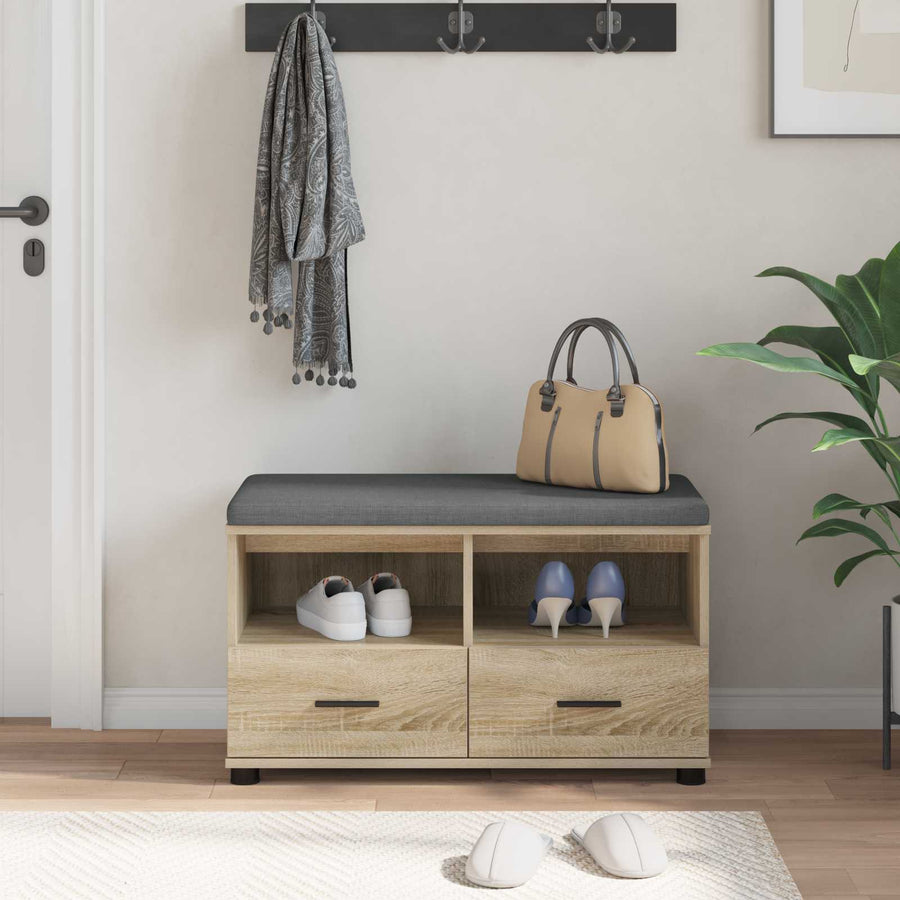 Halbank met kussen met lade Sonoma Eiken 80 x 38 x 46 cm