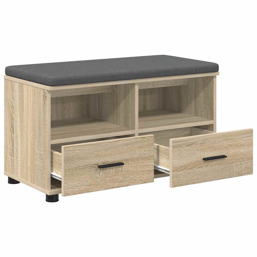 Halbank met kussen met lade Sonoma Eiken 80 x 38 x 46 cm