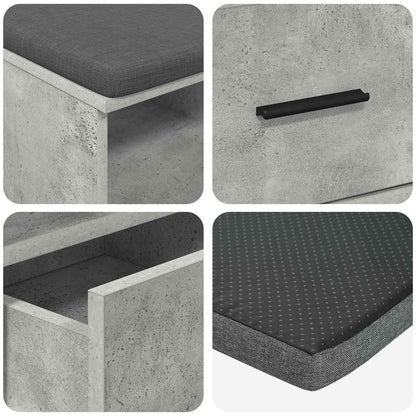 Halbank met kussen met lade Beton Grijs 80 x 38 x 46 cm
