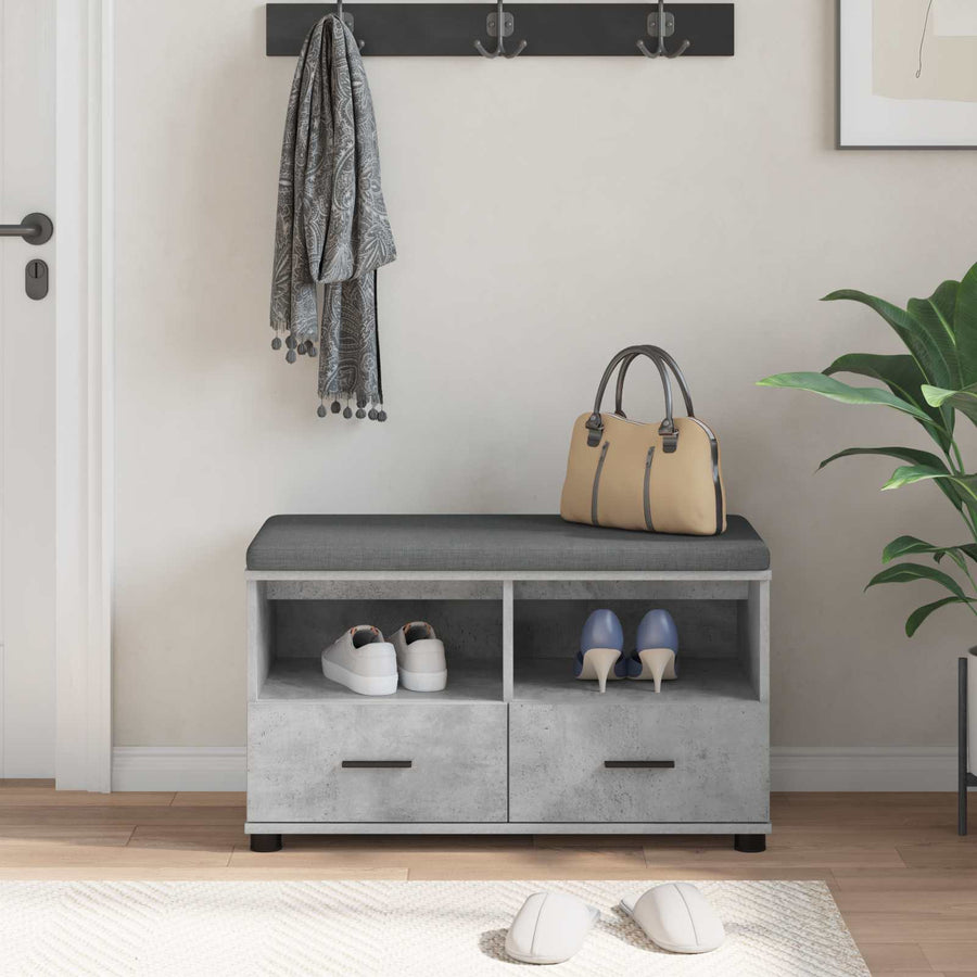 Halbank met kussen met lade Beton Grijs 80 x 38 x 46 cm