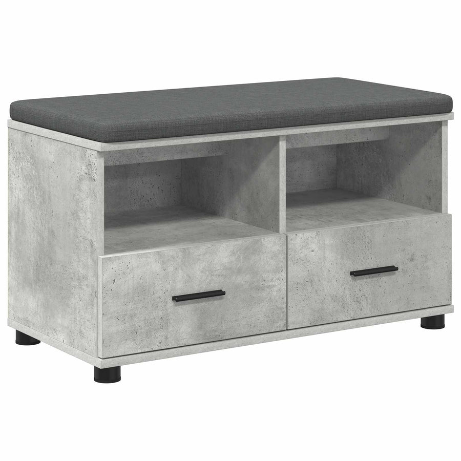 Halbank met kussen met lade Beton Grijs 80 x 38 x 46 cm
