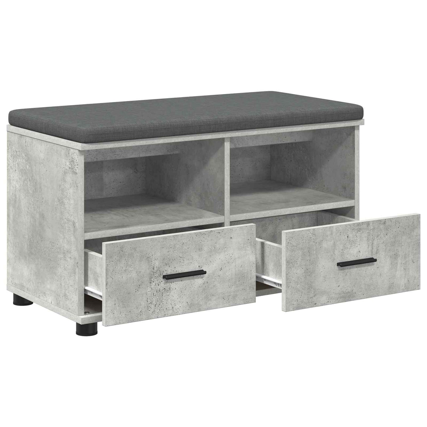 Halbank met kussen met lade Beton Grijs 80 x 38 x 46 cm