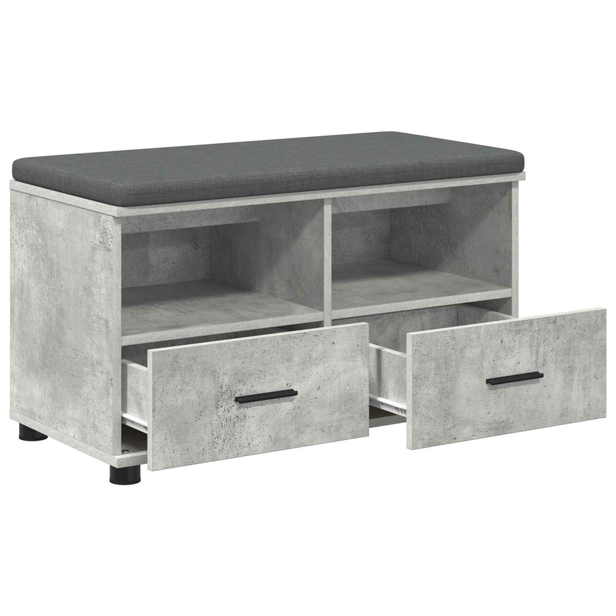 Halbank met kussen met lade Beton Grijs 80 x 38 x 46 cm