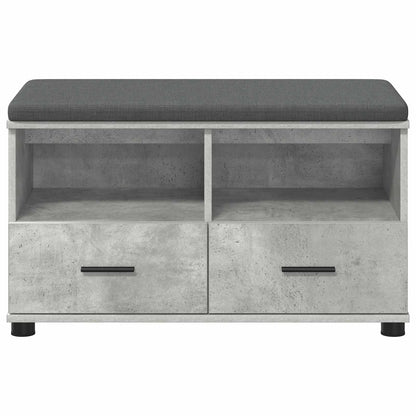 Halbank met kussen met lade Beton Grijs 80 x 38 x 46 cm