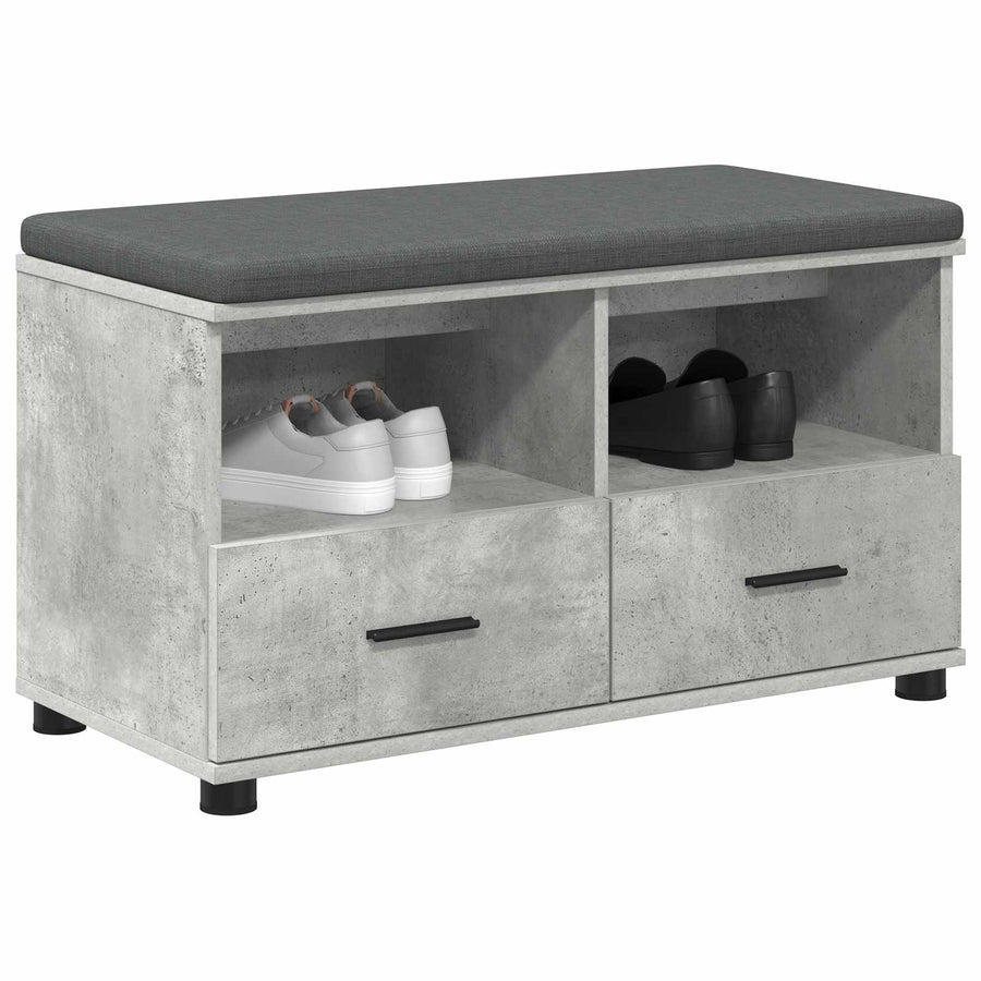 Halbank met kussen met lade Beton Grijs 80 x 38 x 46 cm