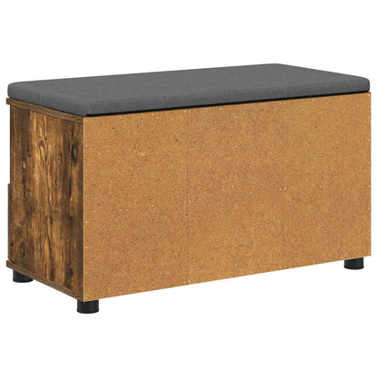 Halbank met kussen met lade Gerookt eiken 80 x 38 x 46 cm