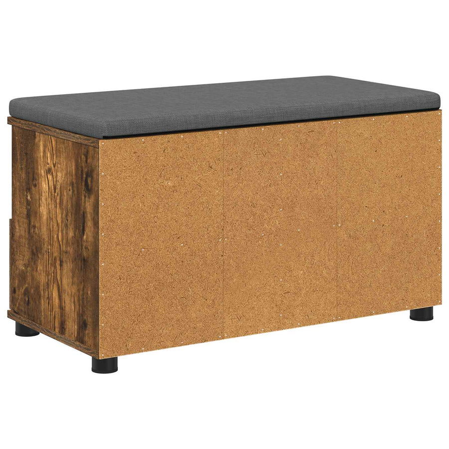 Halbank met kussen met lade Gerookt eiken 80 x 38 x 46 cm