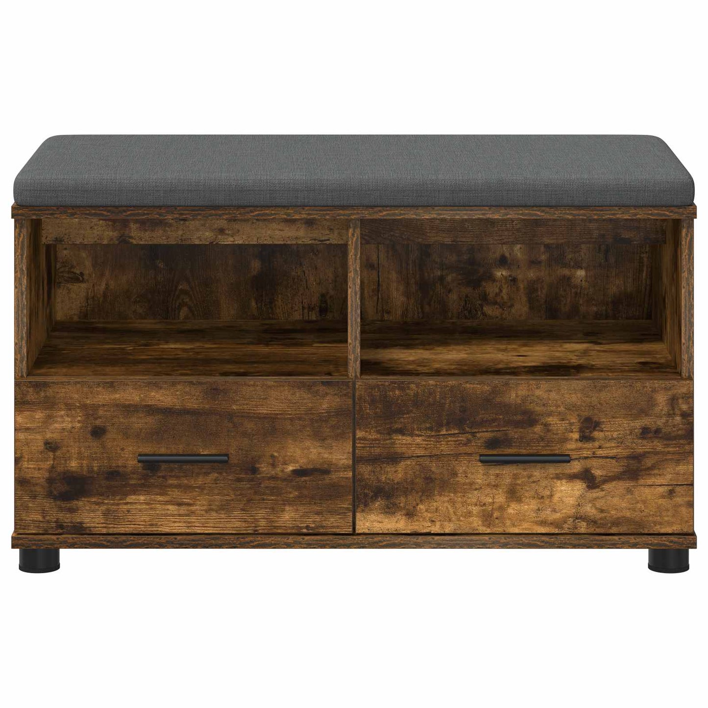 Halbank met kussen met lade Gerookt eiken 80 x 38 x 46 cm