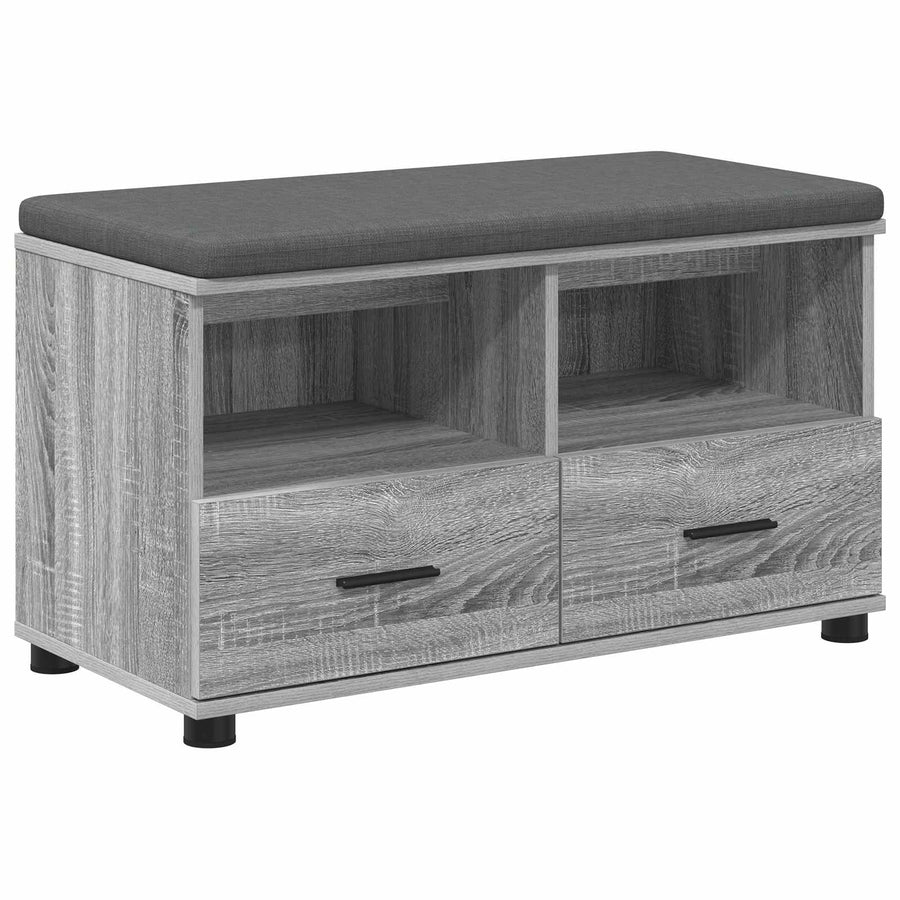 Halbank met kussen met lade Grijs Sonoma 80 x 38 x 46 cm