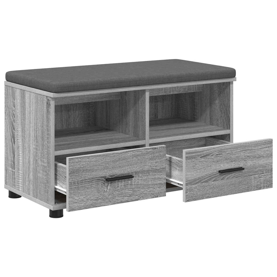 Halbank met kussen met lade Grijs Sonoma 80 x 38 x 46 cm