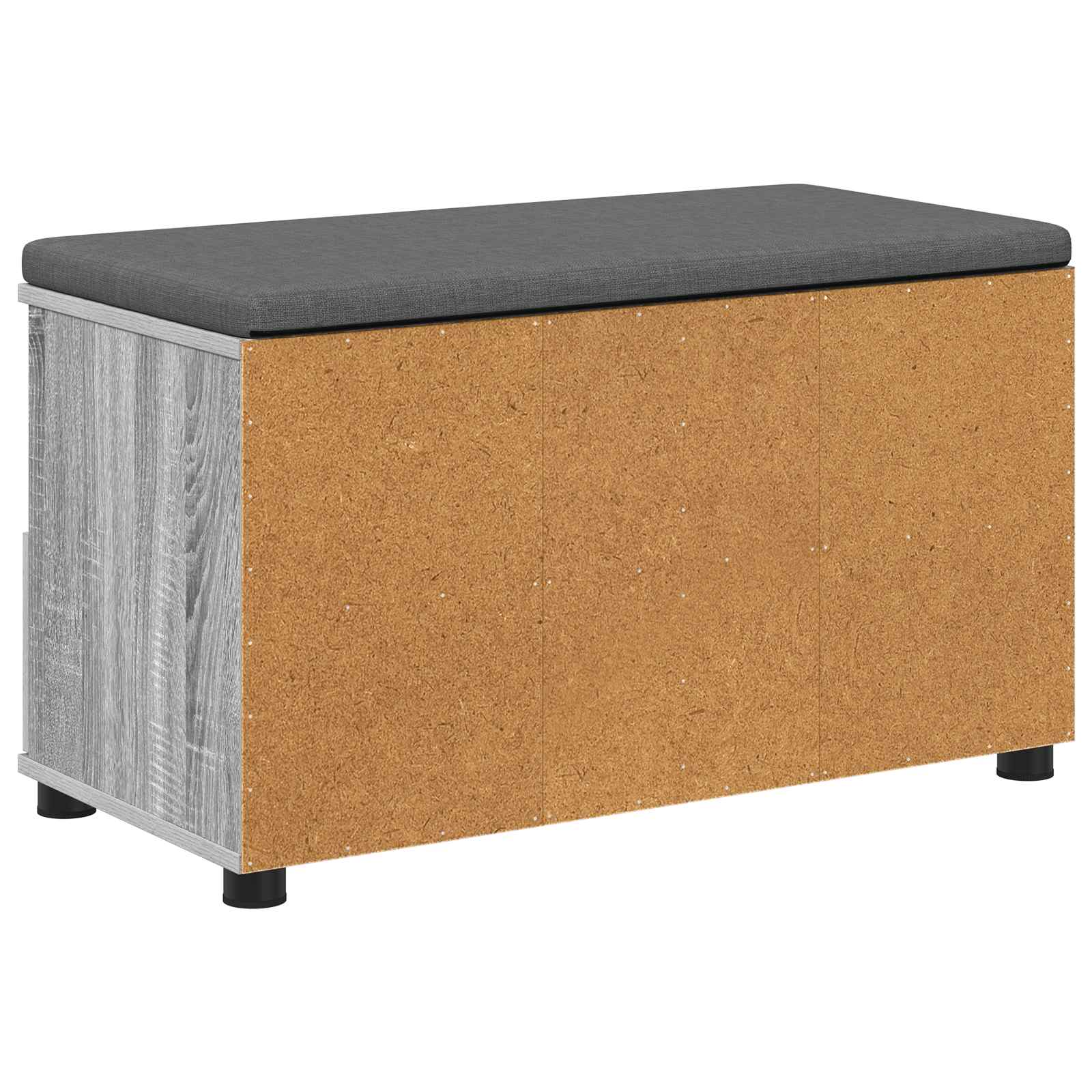 Halbank met kussen met lade Grijs Sonoma 80 x 38 x 46 cm