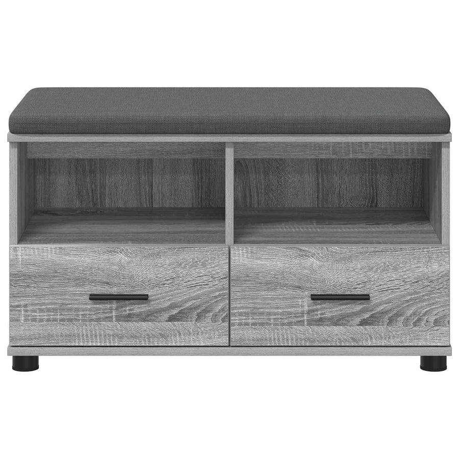 Halbank met kussen met lade Grijs Sonoma 80 x 38 x 46 cm