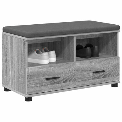 Halbank met kussen met lade Grijs Sonoma 80 x 38 x 46 cm