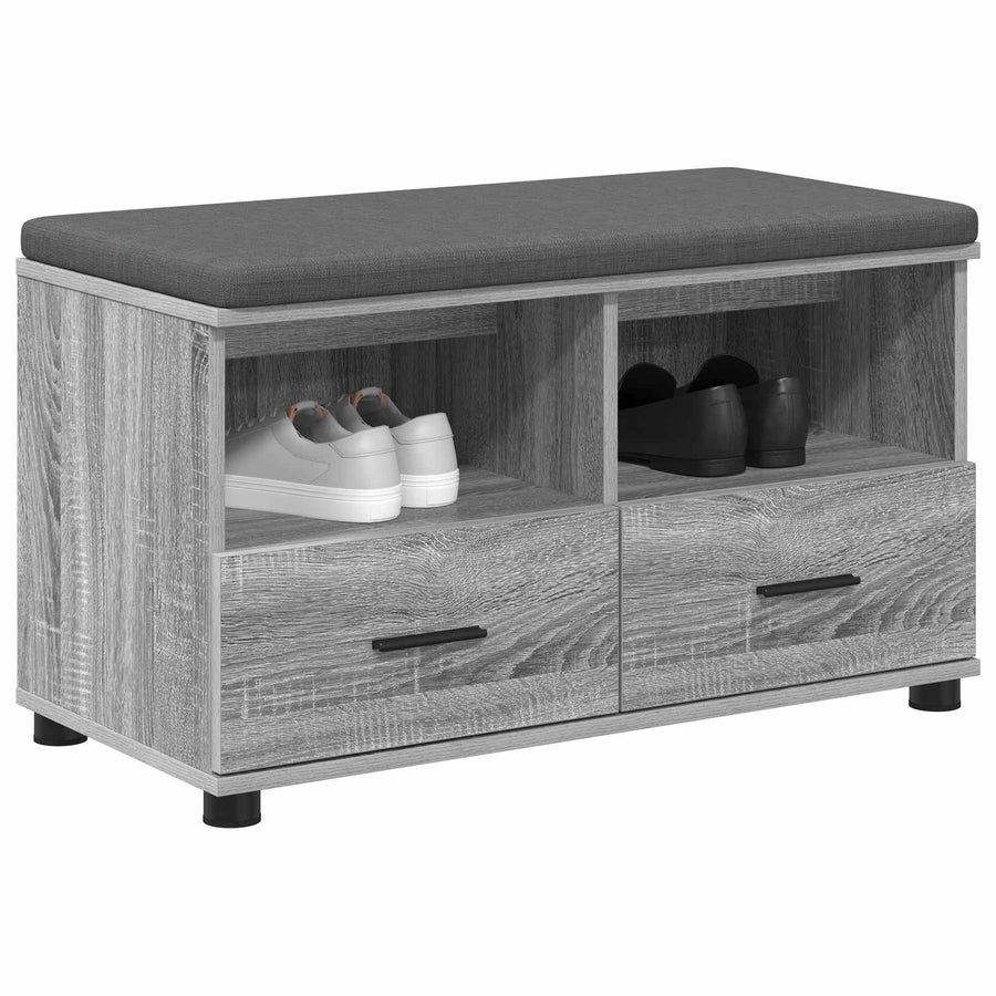 Halbank met kussen met lade Grijs Sonoma 80 x 38 x 46 cm