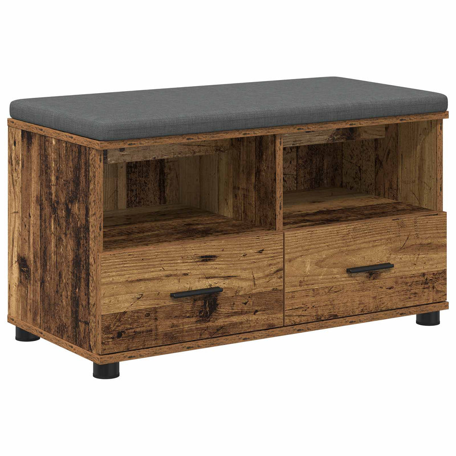 Halbank Oudhout 80 x 38 x 46 cm Spaanplaat en Bekledingsstof