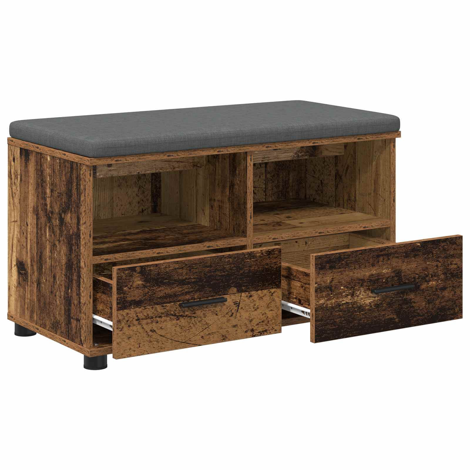 Halbank Oudhout 80 x 38 x 46 cm Spaanplaat en Bekledingsstof