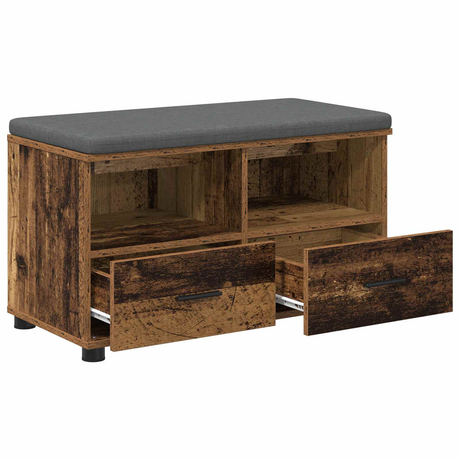 Halbank Oudhout 80 x 38 x 46 cm Spaanplaat en Bekledingsstof