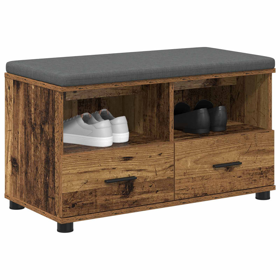 Halbank Oudhout 80 x 38 x 46 cm Spaanplaat en Bekledingsstof