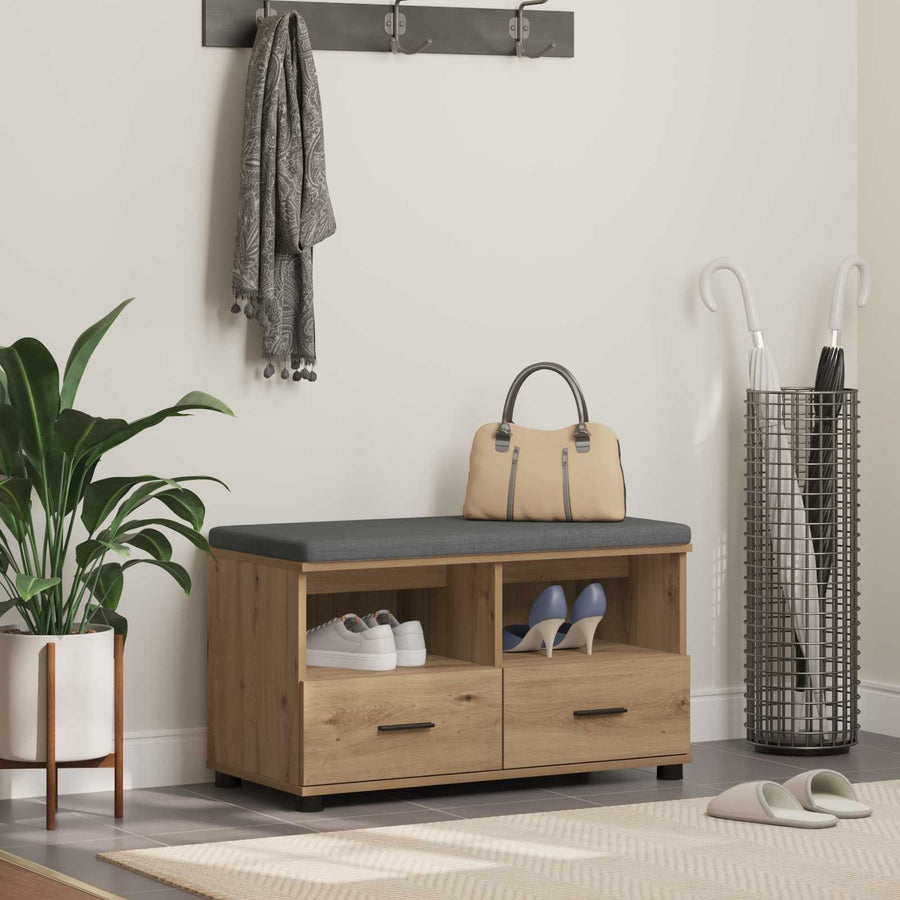 Halbank met kussen met lade Artisan Eiken 80 x 38 x 46 cm