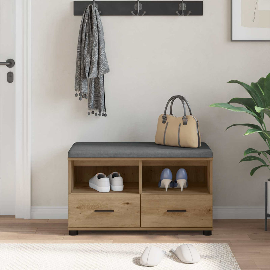 Halbank met kussen met lade Artisan Eiken 80 x 38 x 46 cm