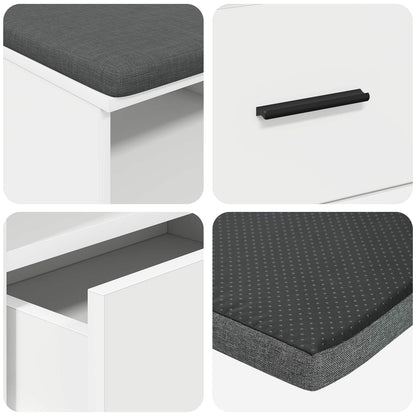 Halbank Wit 100 x 38 x 46 cm Spaanplaat en Bekledingsstof