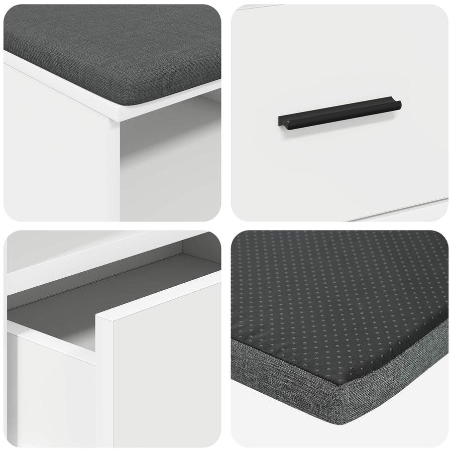 Halbank Wit 100 x 38 x 46 cm Spaanplaat en Bekledingsstof