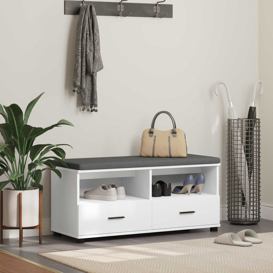 Halbank Wit 100 x 38 x 46 cm Spaanplaat en Bekledingsstof