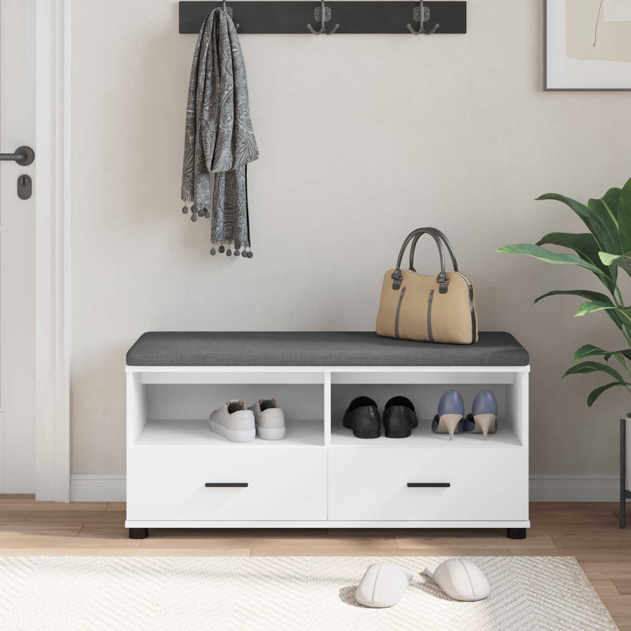 Halbank Wit 100 x 38 x 46 cm Spaanplaat en Bekledingsstof