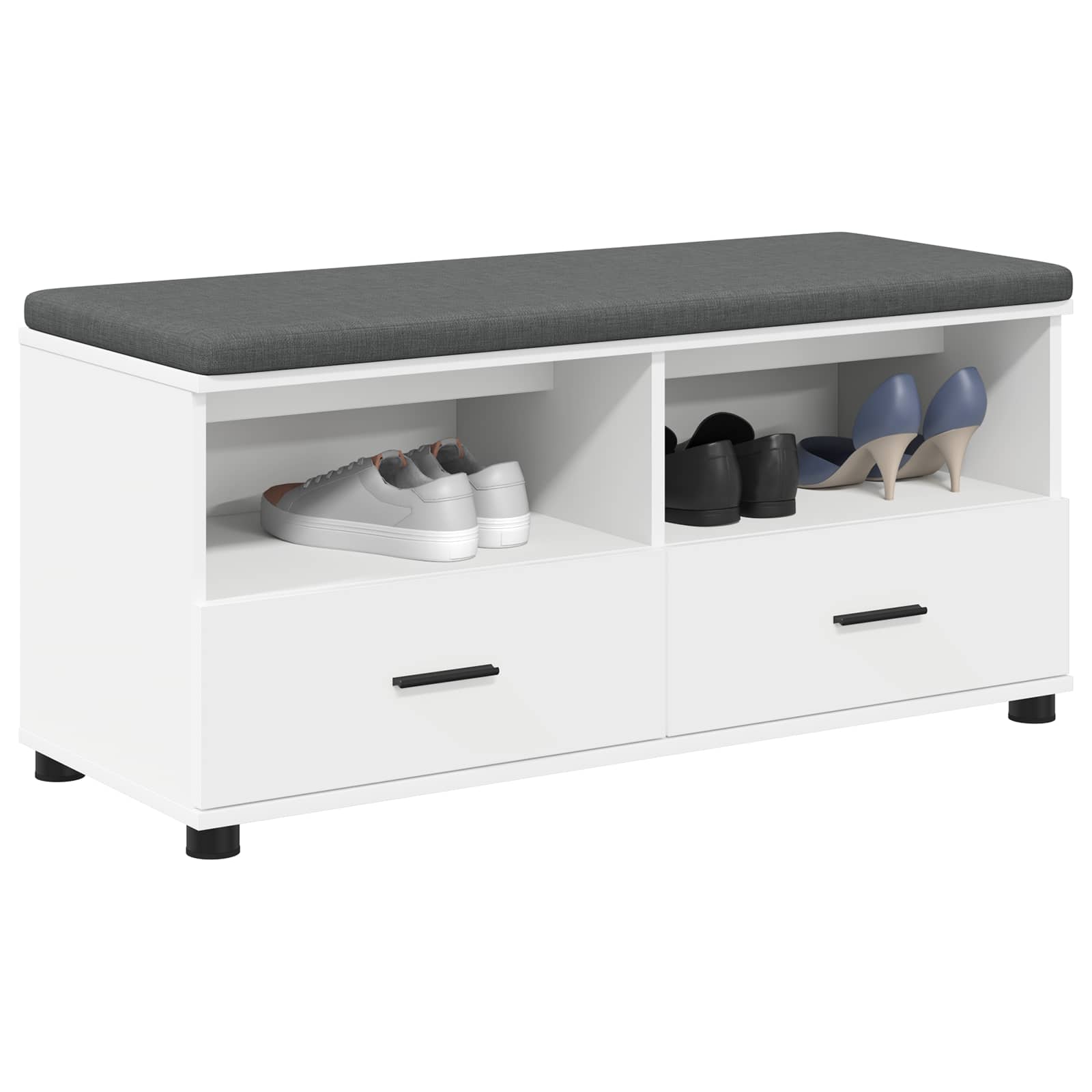 Halbank Wit 100 x 38 x 46 cm Spaanplaat en Bekledingsstof