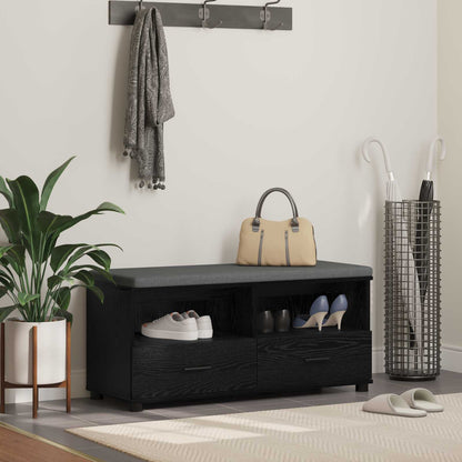 Halbank met kussen met lade Zwart Eiken 100 x 38 x 46 cm