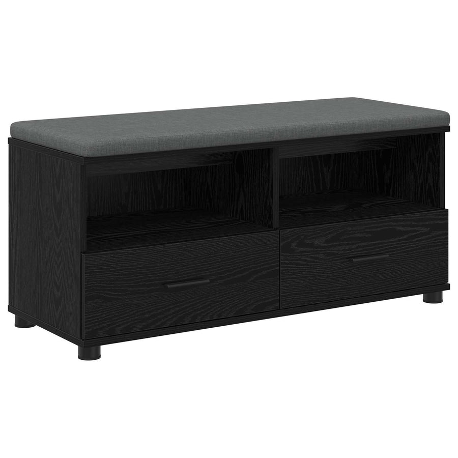 Halbank met kussen met lade Zwart Eiken 100 x 38 x 46 cm