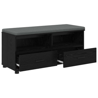 Halbank met kussen met lade Zwart Eiken 100 x 38 x 46 cm