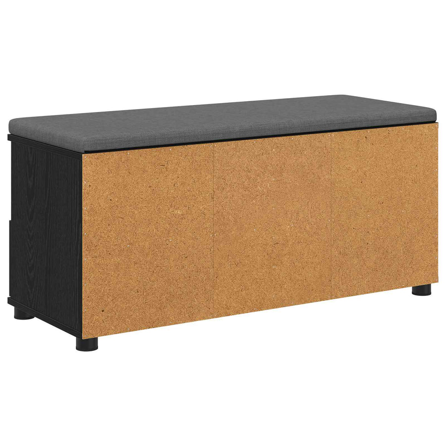 Halbank met kussen met lade Zwart Eiken 100 x 38 x 46 cm