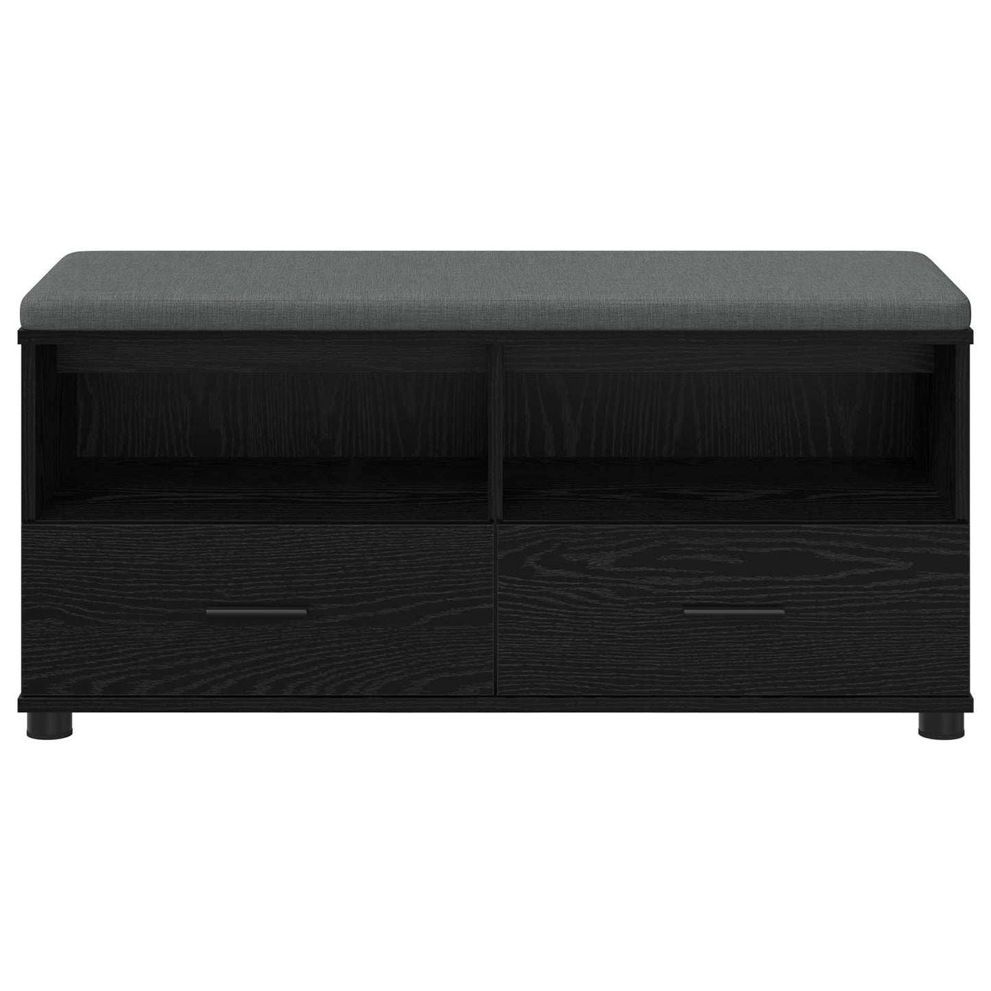 Halbank met kussen met lade Zwart Eiken 100 x 38 x 46 cm