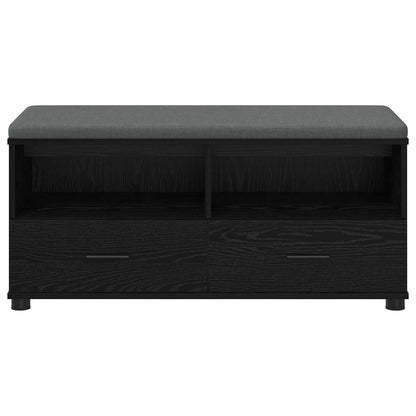Halbank met kussen met lade Zwart Eiken 100 x 38 x 46 cm