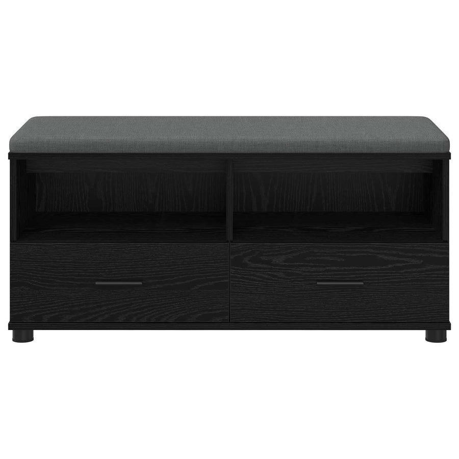 Halbank met kussen met lade Zwart Eiken 100 x 38 x 46 cm