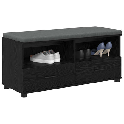 Halbank met kussen met lade Zwart Eiken 100 x 38 x 46 cm