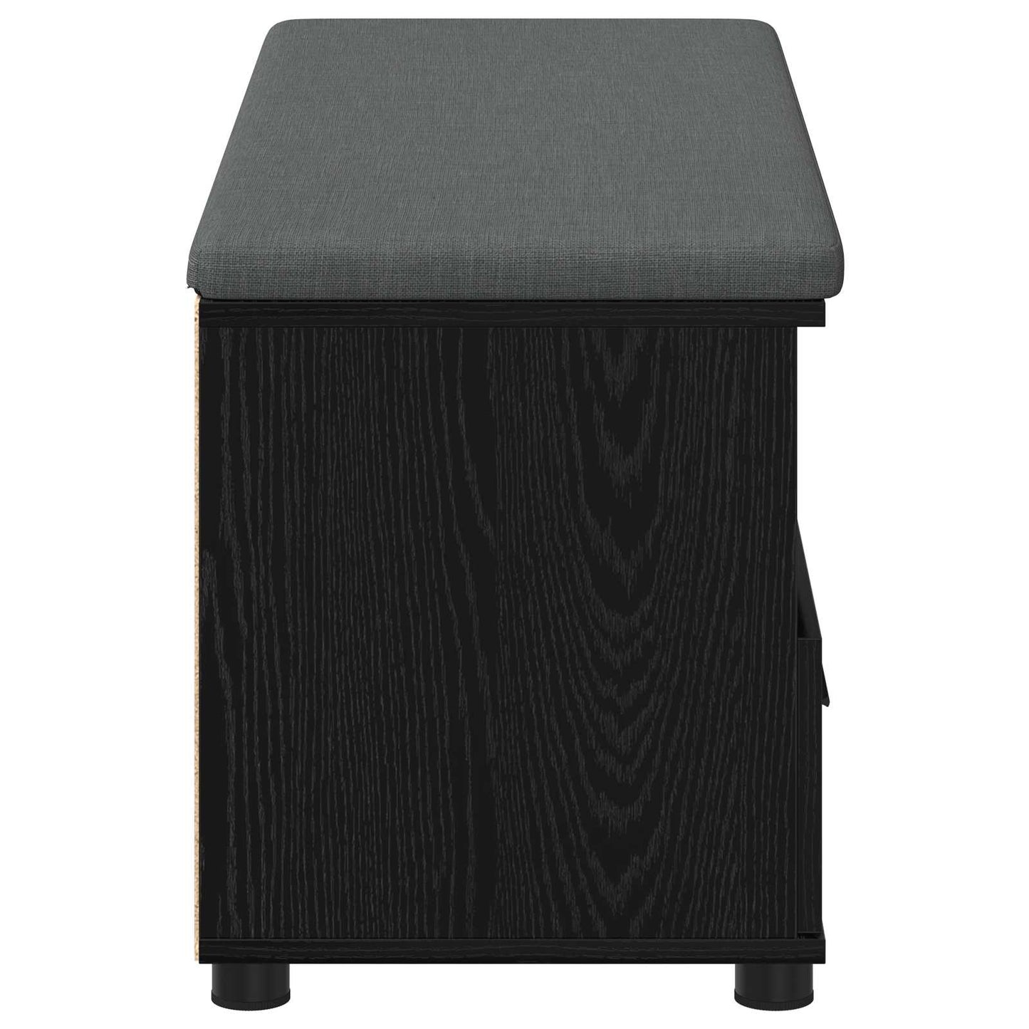 Halbank met kussen met lade Zwart Eiken 100 x 38 x 46 cm