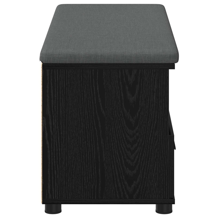 Halbank met kussen met lade Zwart Eiken 100 x 38 x 46 cm