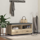 Halbank 100 cm Sonoma eiken met lade en kussen
