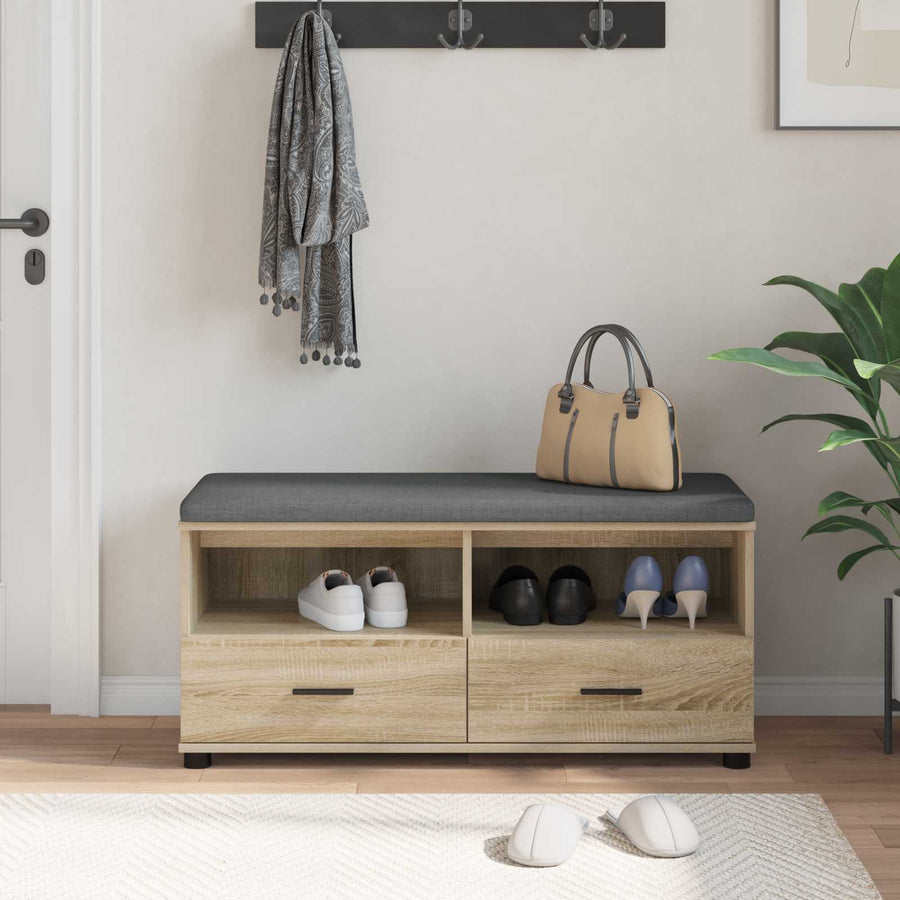 Halbank met kussen met lade Sonoma Eiken 100 x 38 x 46 cm